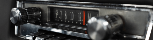 vintage car radio with buttons